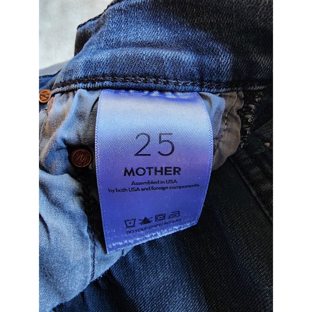 Mother The Insider Crop Step Fray Jeans Night In Venice Dark Wash 25 - Picture 5 of 11